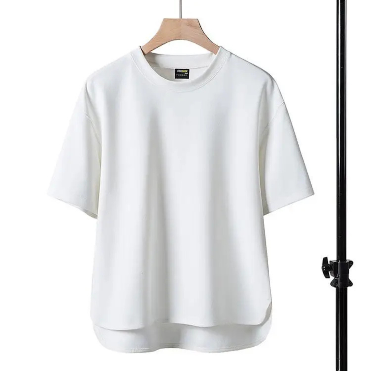 Optew Men’s Oversized Curved Hem T-Shirt