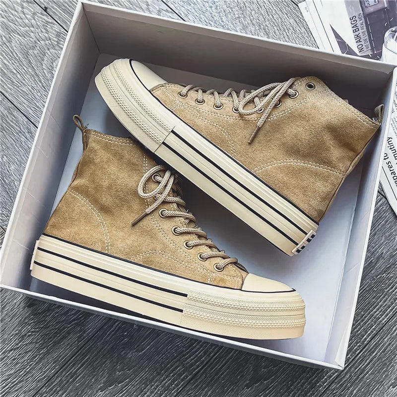 Optew Men’s Platform Suede Sneakers