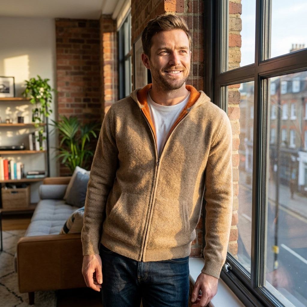 Optew Men’s Reversible Cashmere Hoodie