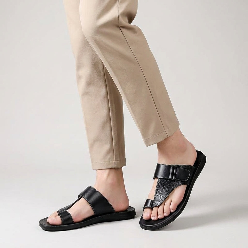 Optew Men’s Geometric Textured Sandals