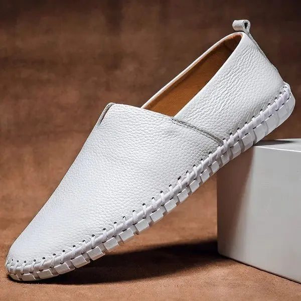 Optew Men’s Hand-Stitched Faux Leather Loafers