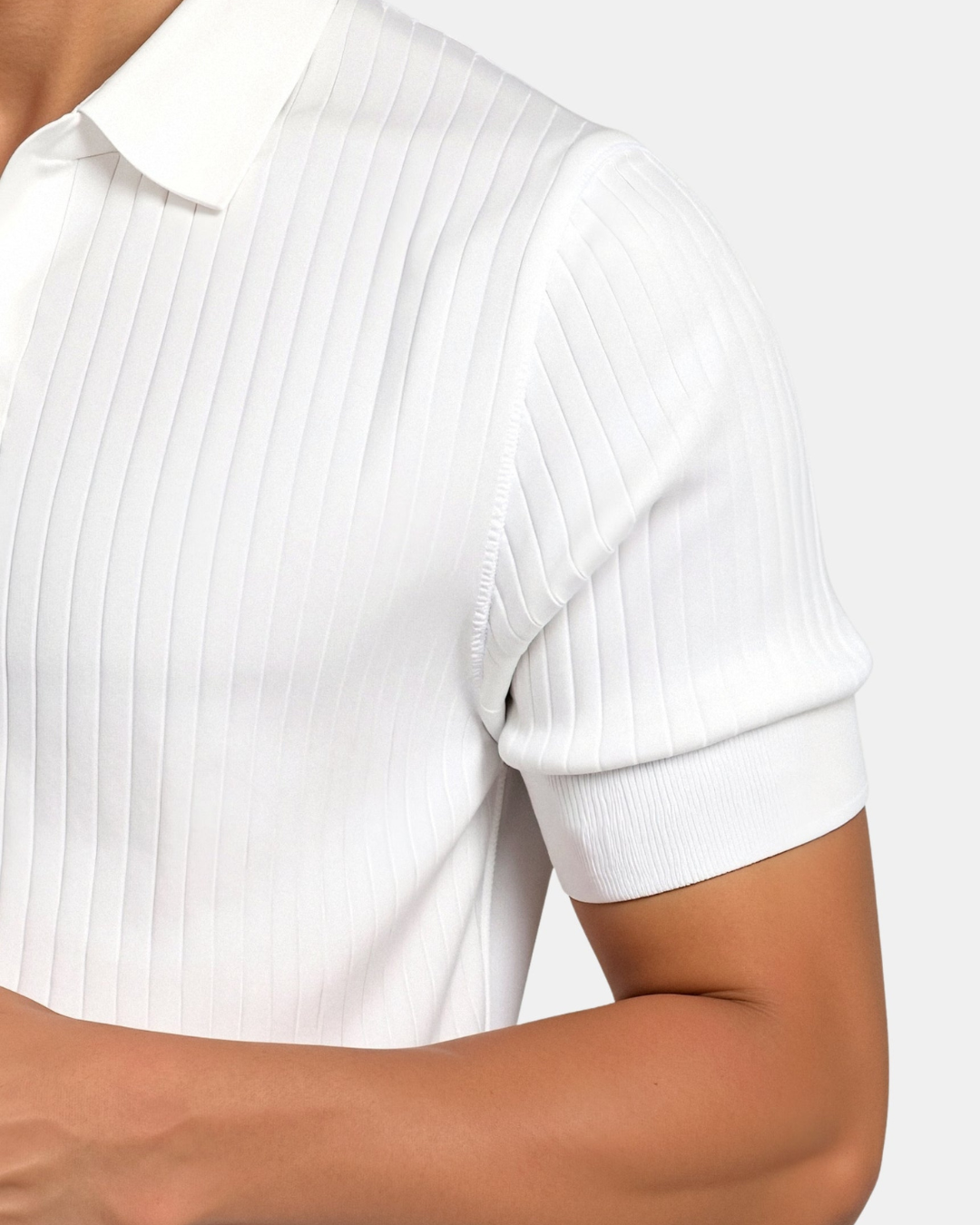 Optew Men’s Ribbed Knit Polo Shirt