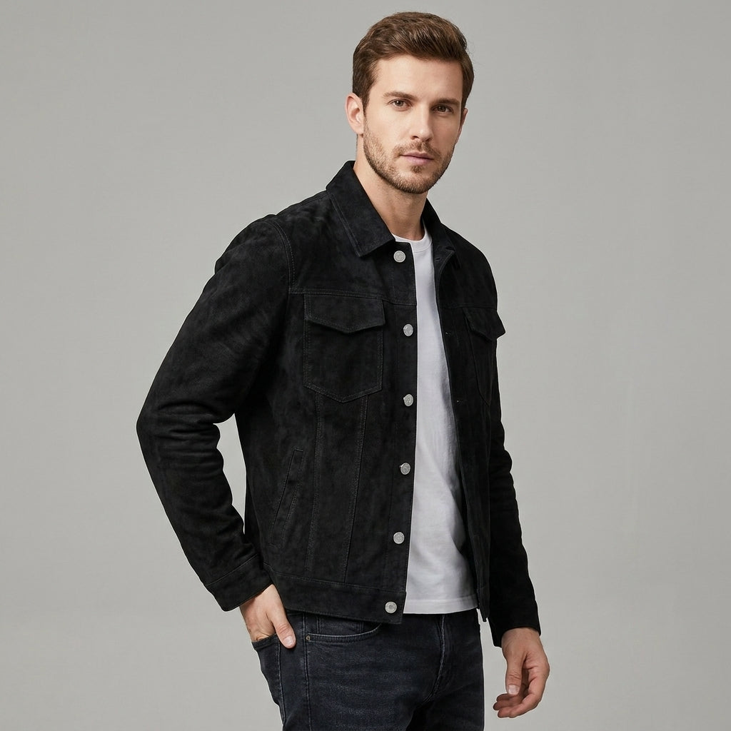Optew Men’s Suede Slim Fit Jacket