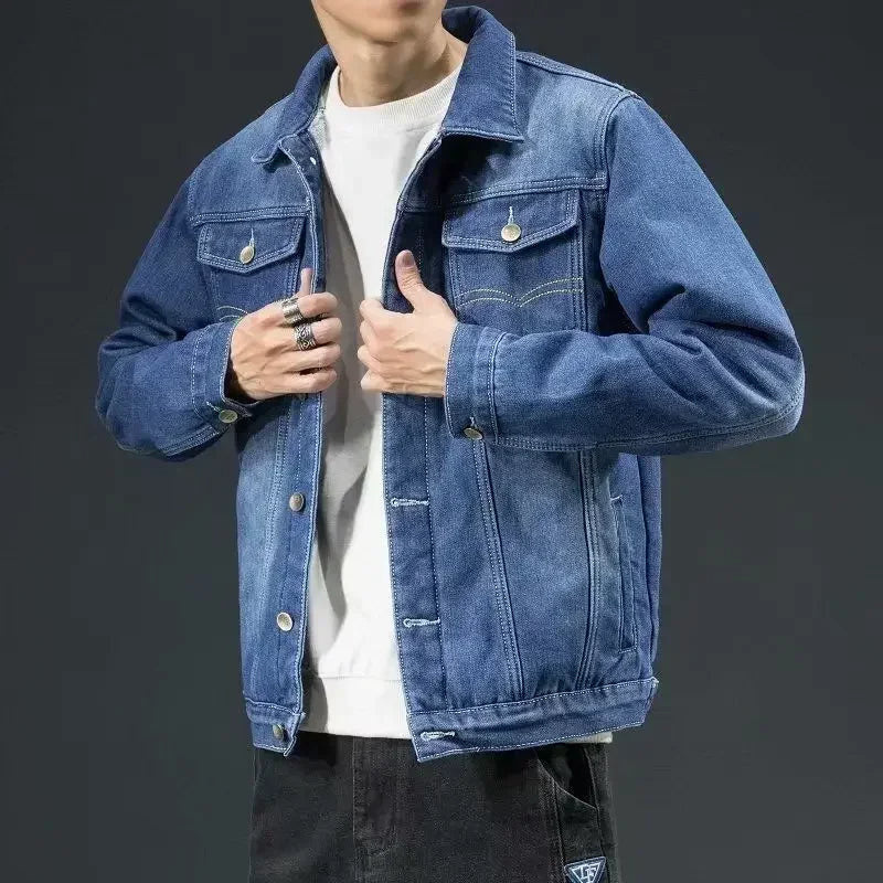 Optew Men’s Sherpa-Lined Denim Jacket