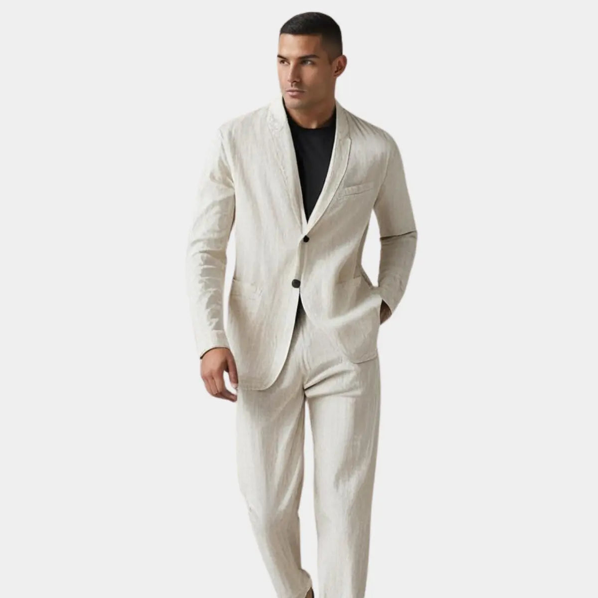 Optew Men’s Linen Blend Suit
