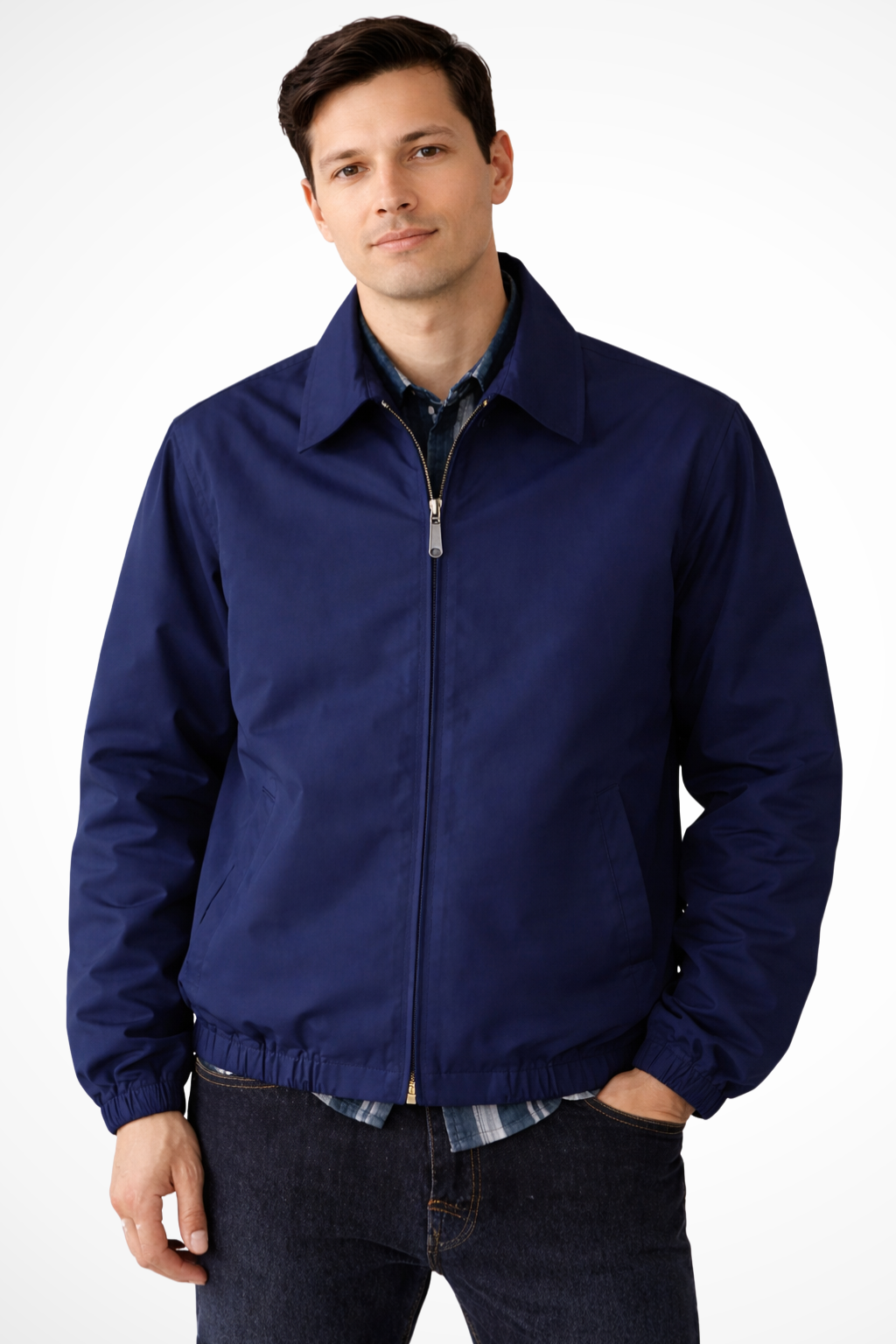 Optew Men’s Minimal Harrington Zip Jacket
