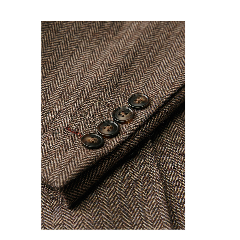 Optew Men’s Herringbone 3-Piece Suit