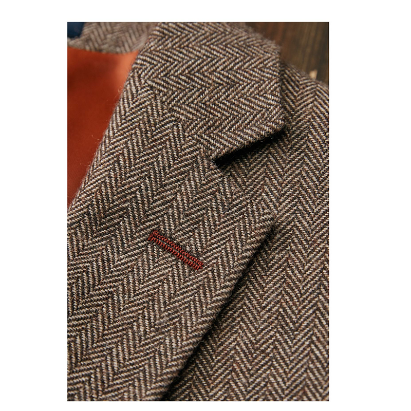Optew Men’s Herringbone 3-Piece Suit