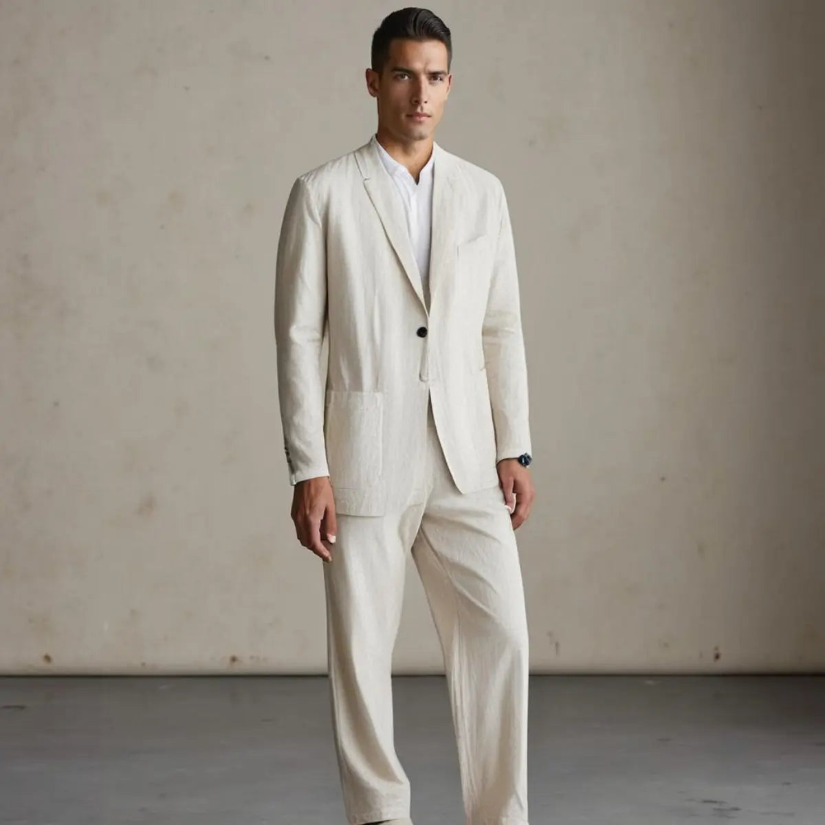 Optew Men’s Linen Blend Suit