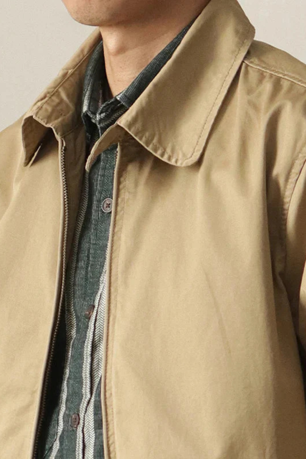Optew Men’s Minimal Harrington Zip Jacket