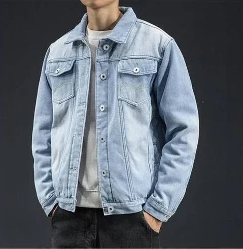Optew Men’s Sherpa-Lined Denim Jacket