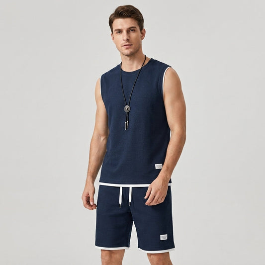 Optew Men’s Waffle Knit Two Piece Set