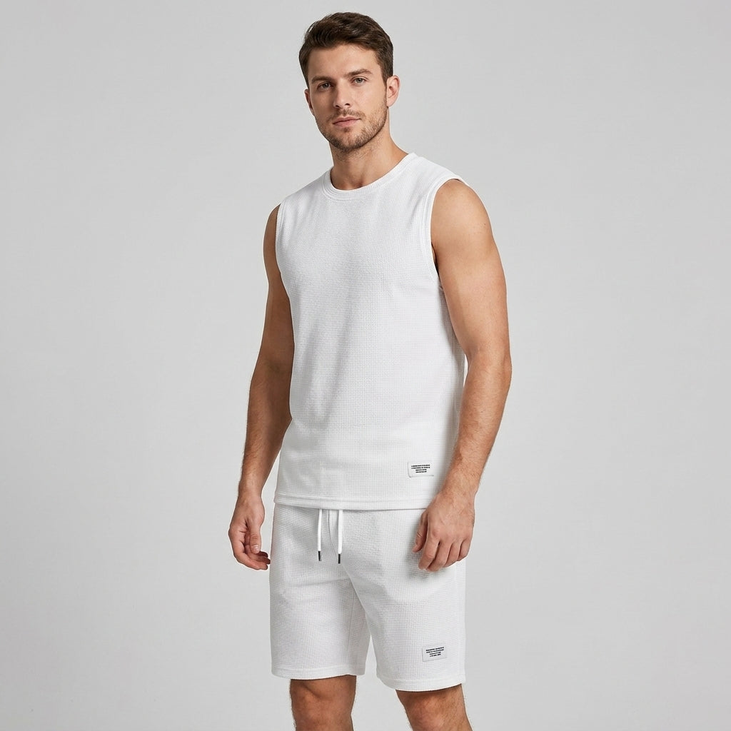 Optew Men’s Waffle Knit Two Piece Set