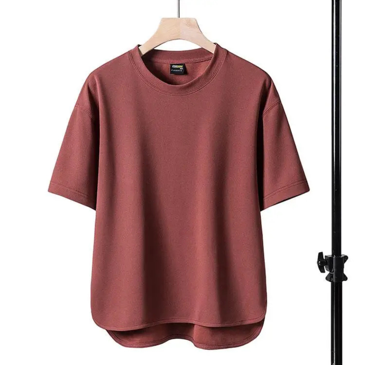 Optew Men’s Oversized Curved Hem T-Shirt