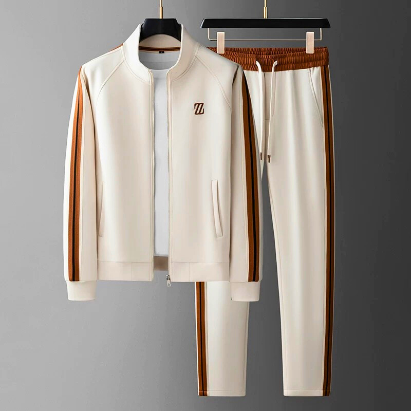 Optew Men’s Striped Zip Tracksuit Set