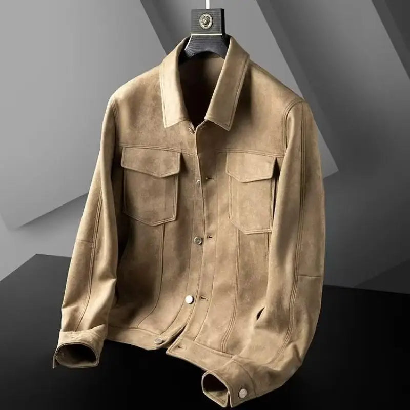Optew Men’s Suede Slim Fit Jacket