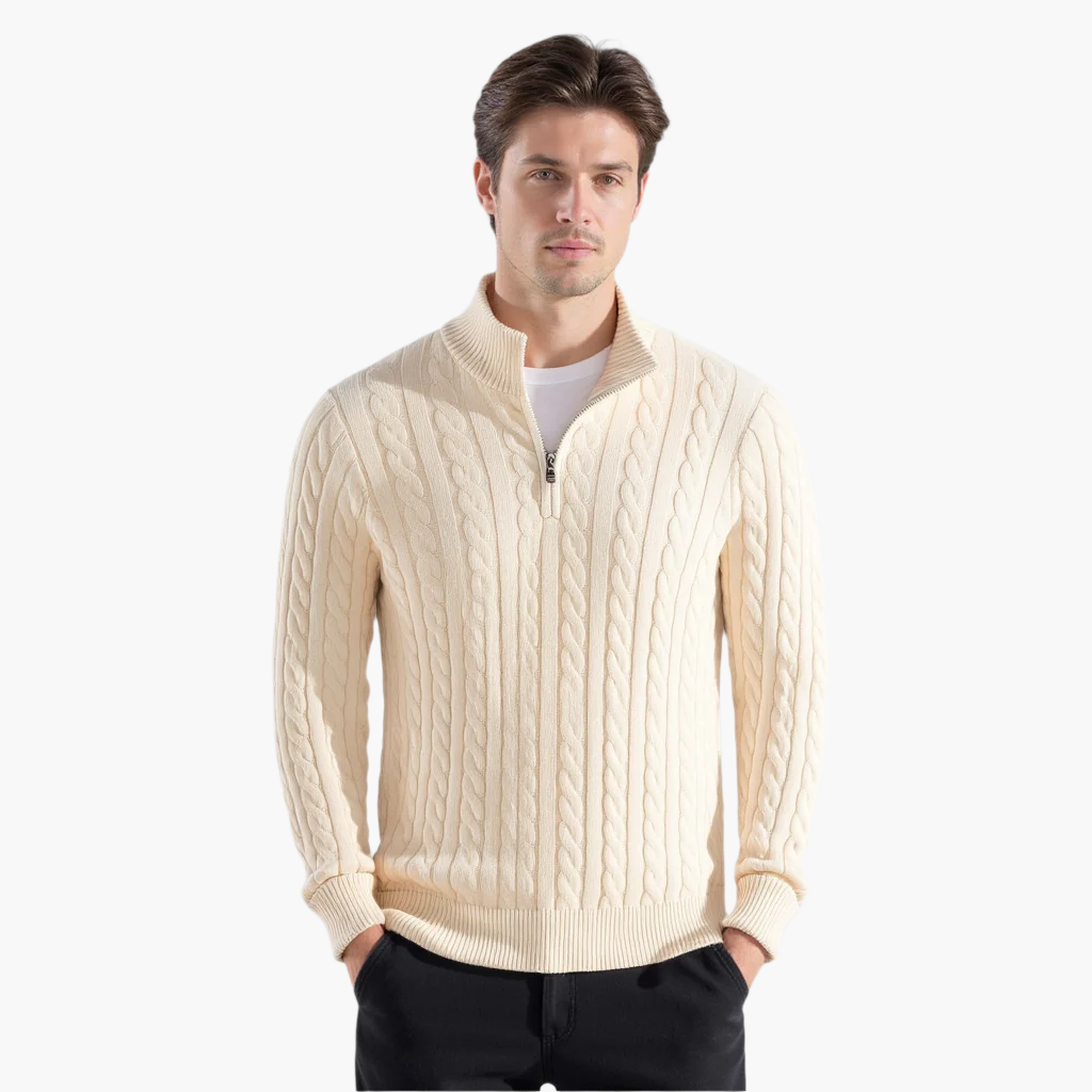 Optew Men’s Cable Knit Half-Zip Sweater Pack of 5