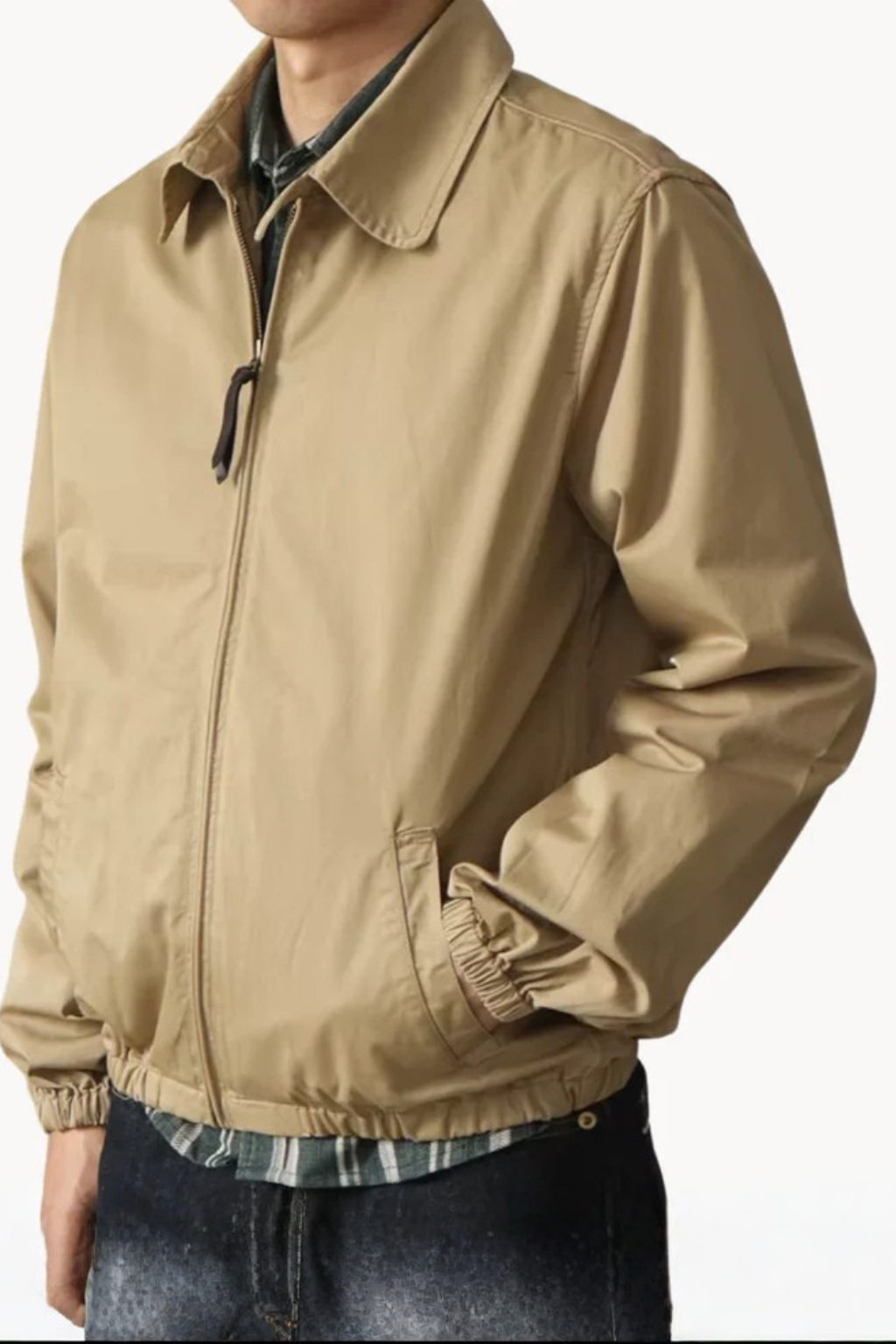 Optew Men’s Minimal Harrington Zip Jacket