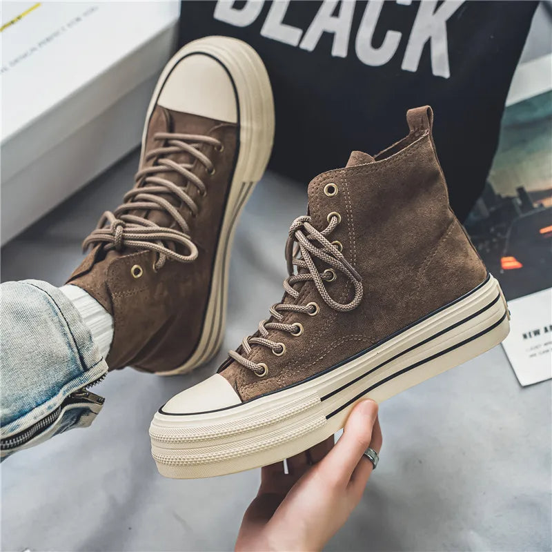 Optew Men’s Platform Suede Sneakers