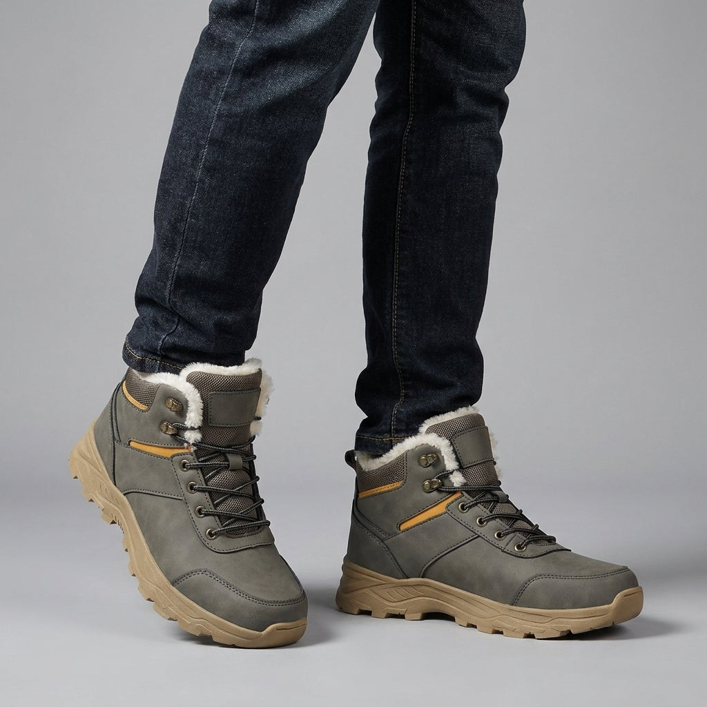 Optew Men’s Winter Leather Boots