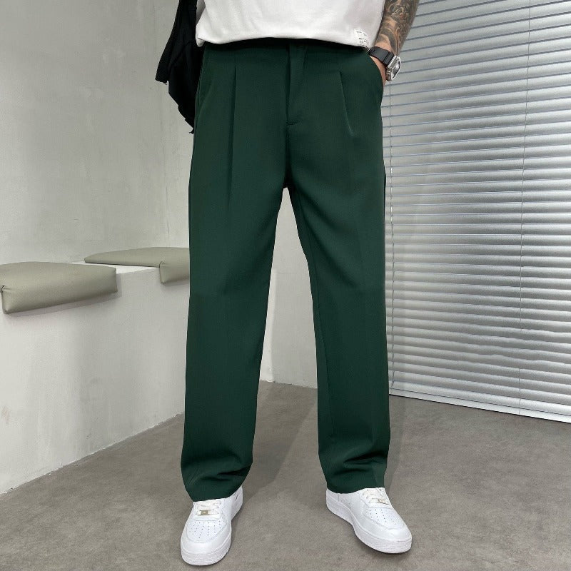 Optew Men’s Wide Leg Pleated Trousers