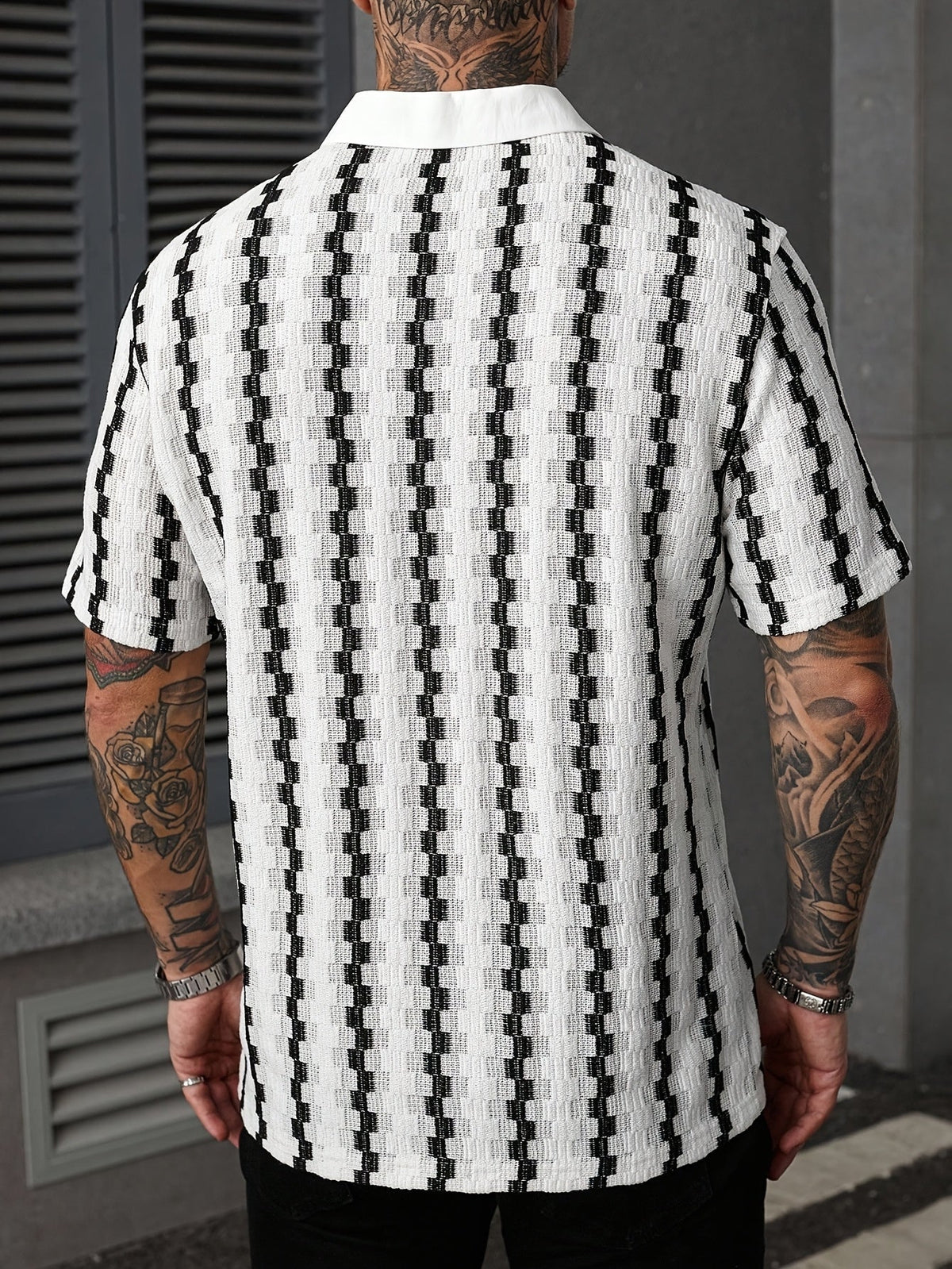 Optew Men’s Striped Short Sleeve Shirt