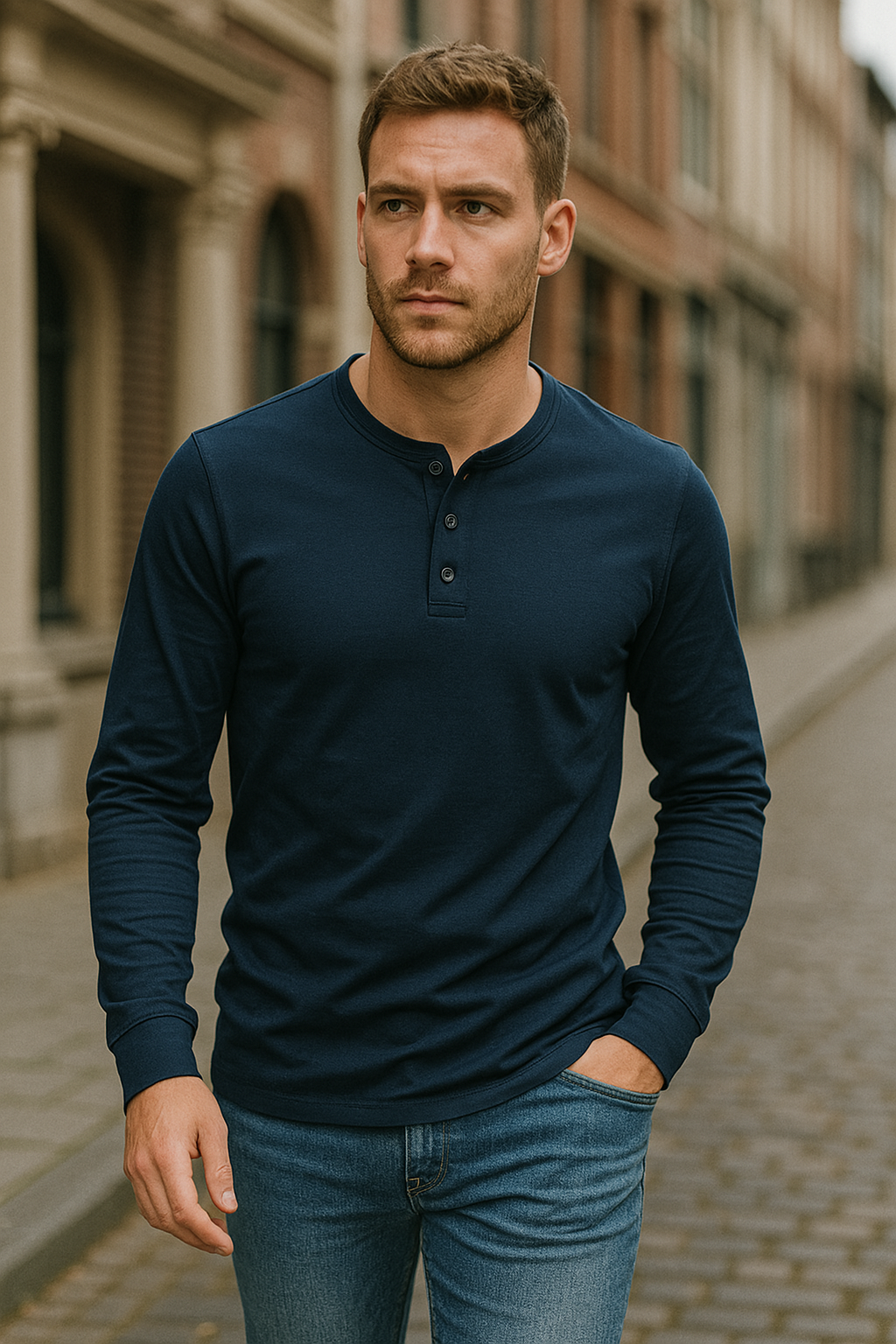 Optew Men’s Long Sleeve Henley Shirt