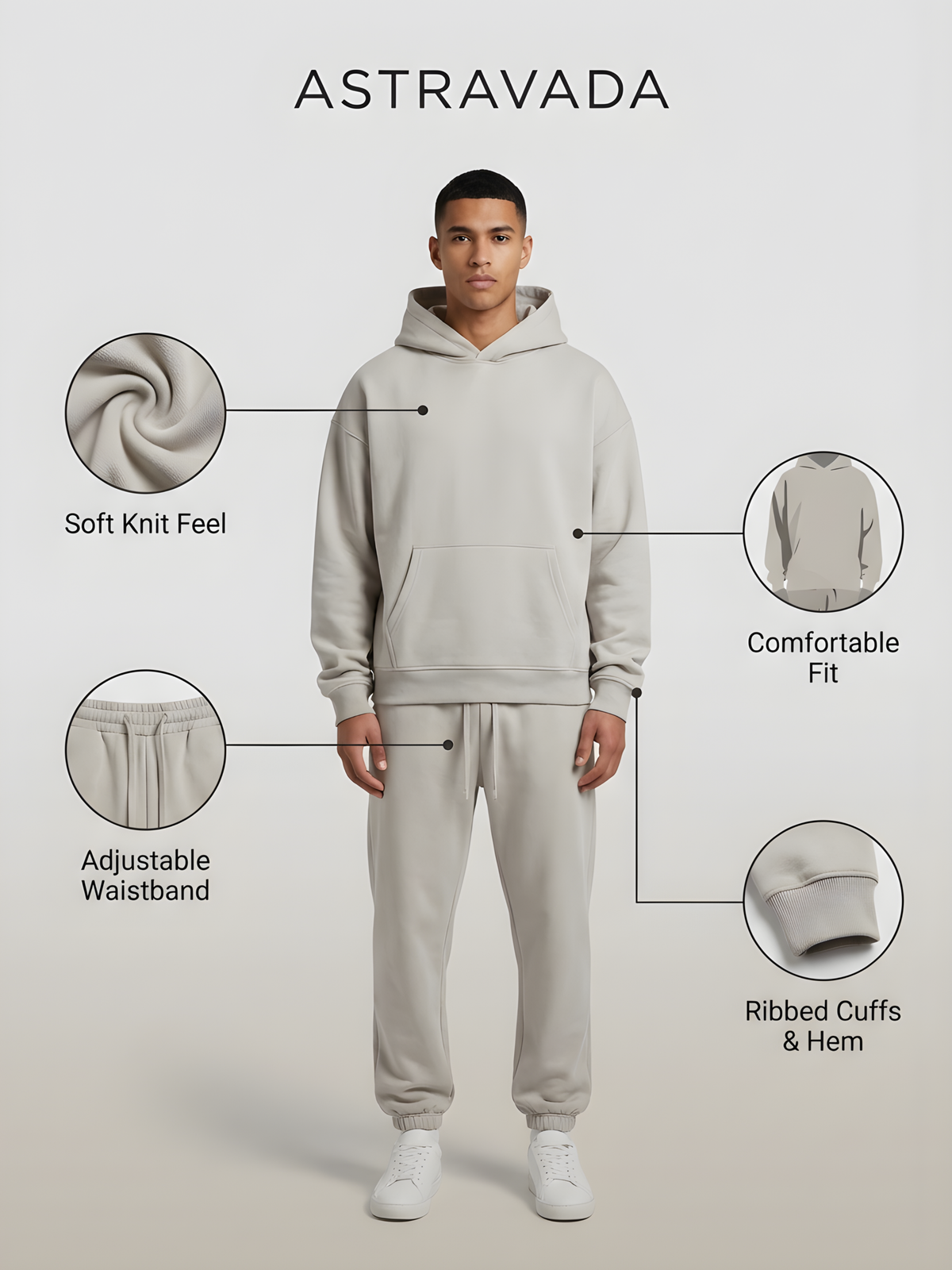 Optew Men’s Oversized Hoodie Jogger Set