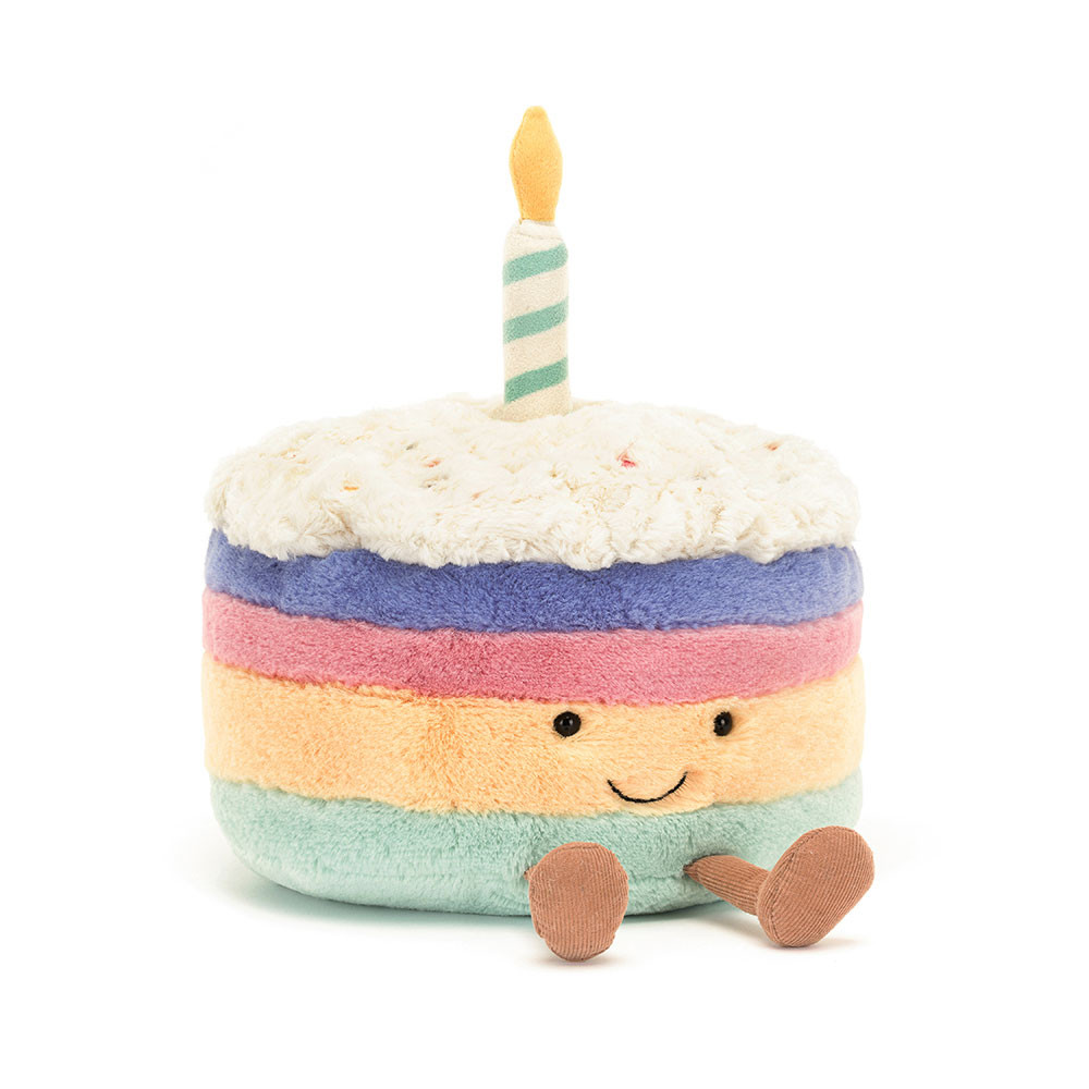 Amuseables Rainbow Birthday Cake | Soft Plush Toy