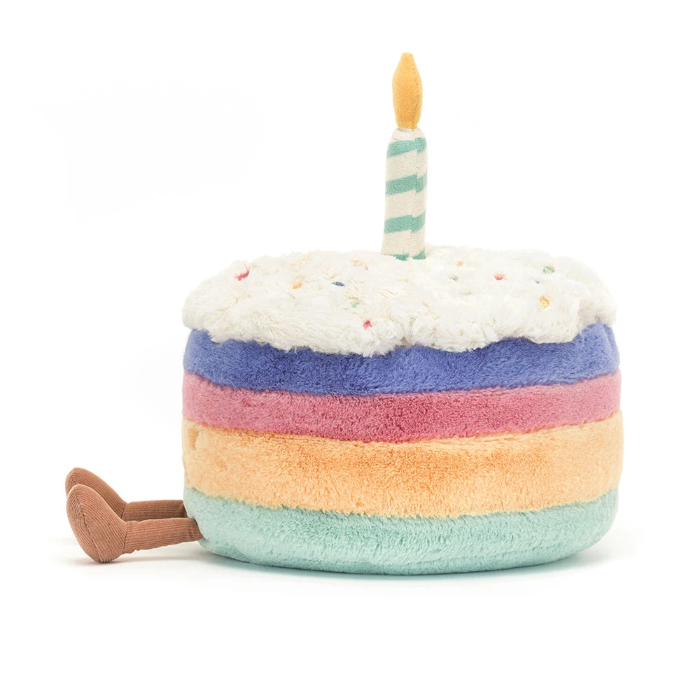 Amuseables Rainbow Birthday Cake | Soft Plush Toy