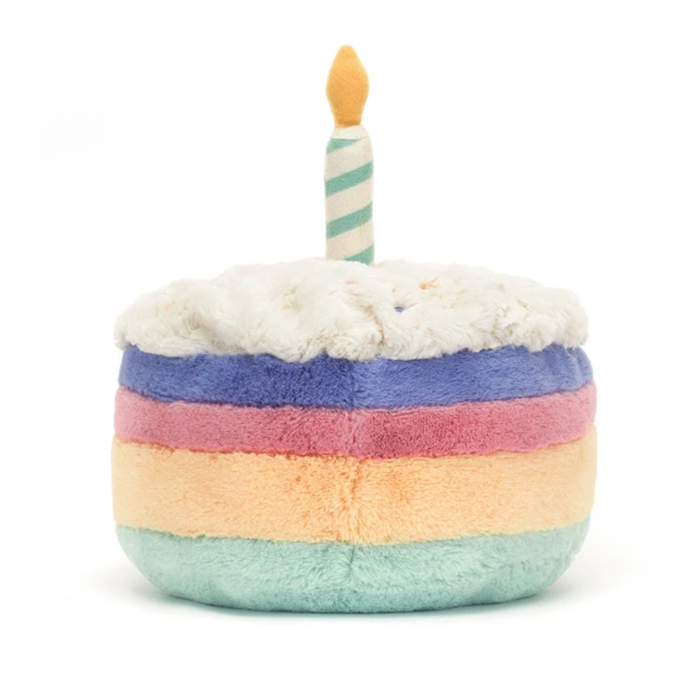 Amuseables Rainbow Birthday Cake | Soft Plush Toy