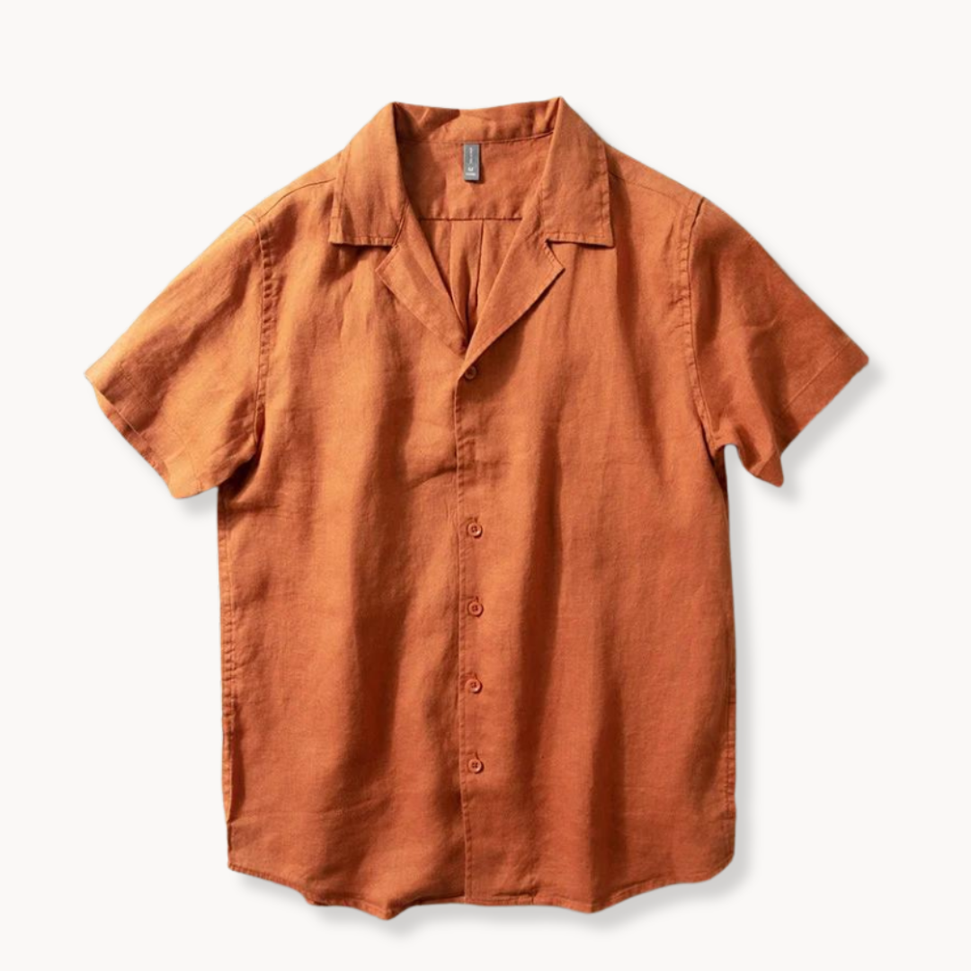 Optew Men’s Camp Collar Linen Shirt