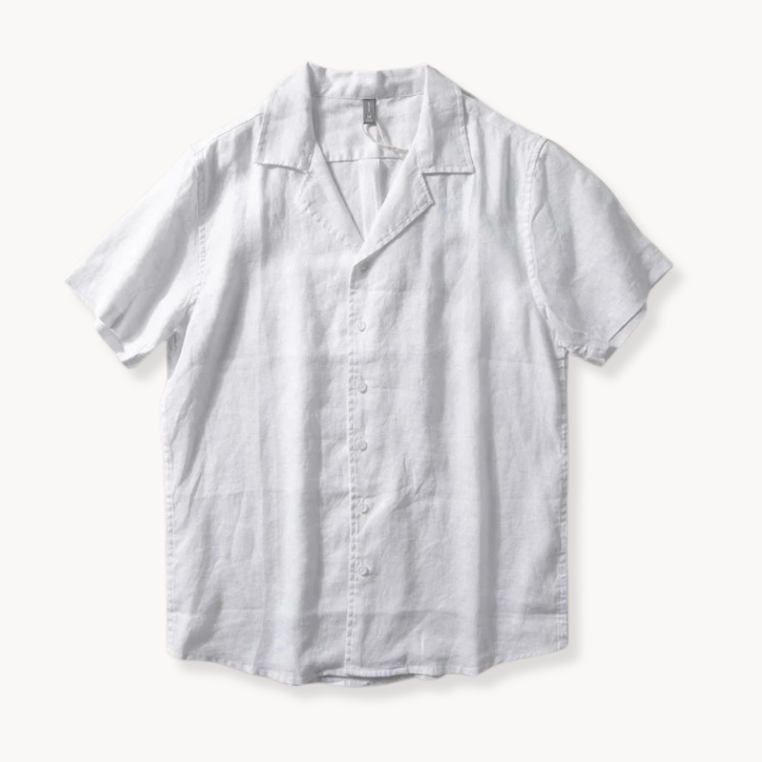 Optew Men’s Camp Collar Linen Shirt
