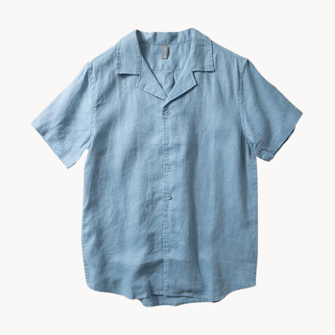 Optew Men’s Camp Collar Linen Shirt