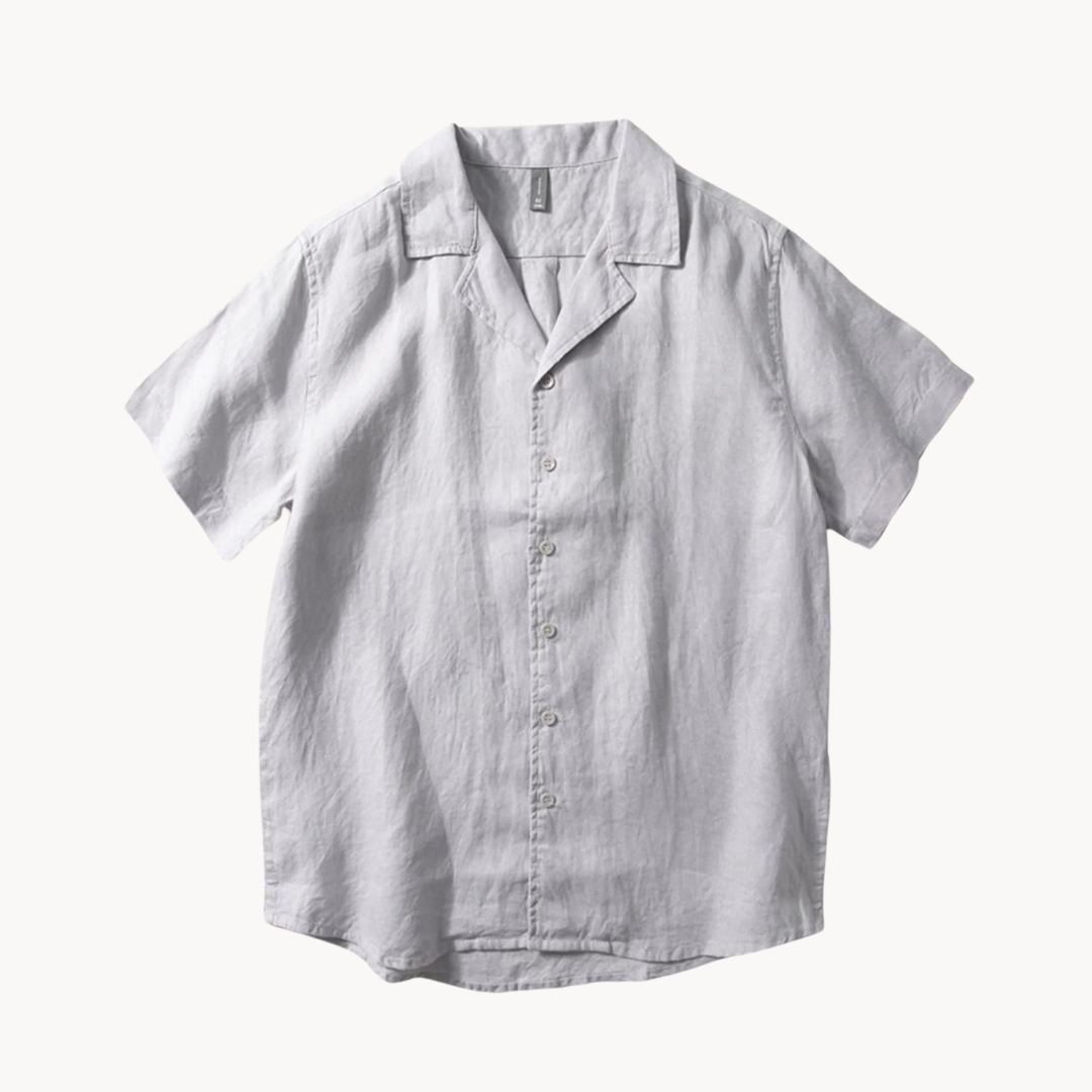 Optew Men’s Camp Collar Linen Shirt