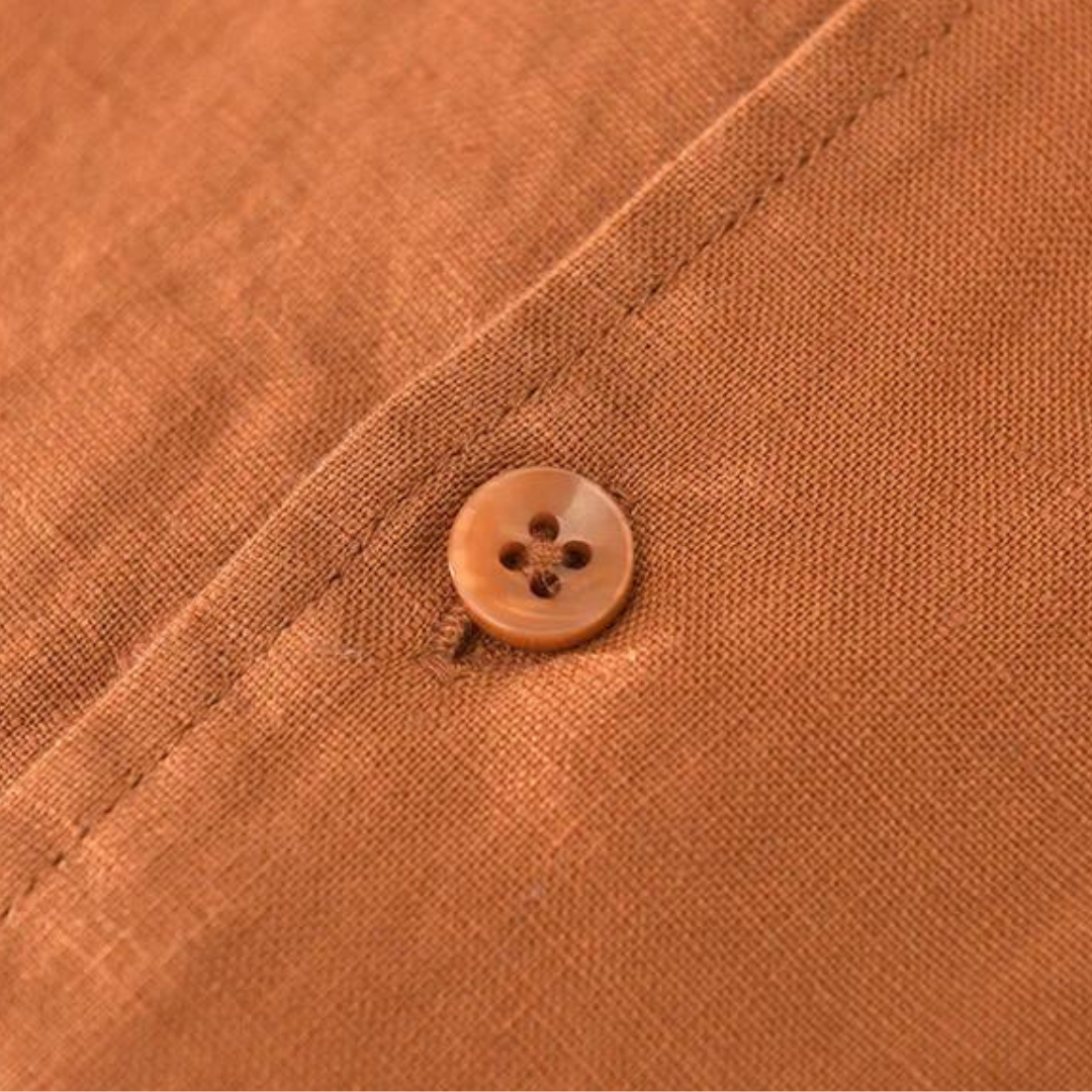 Optew Men’s Camp Collar Linen Shirt