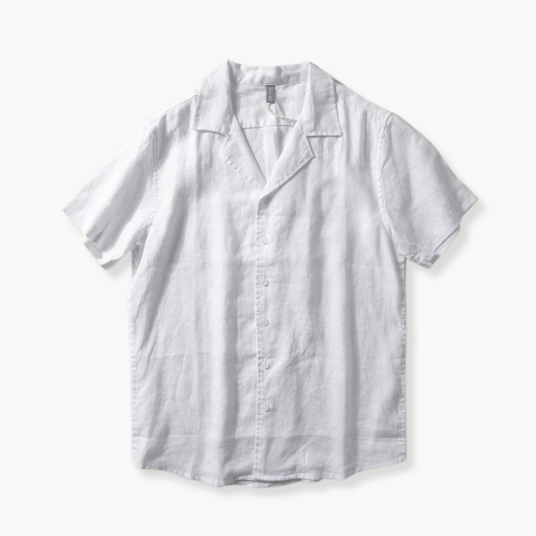 Optew Men’s Camp Collar Linen Shirt