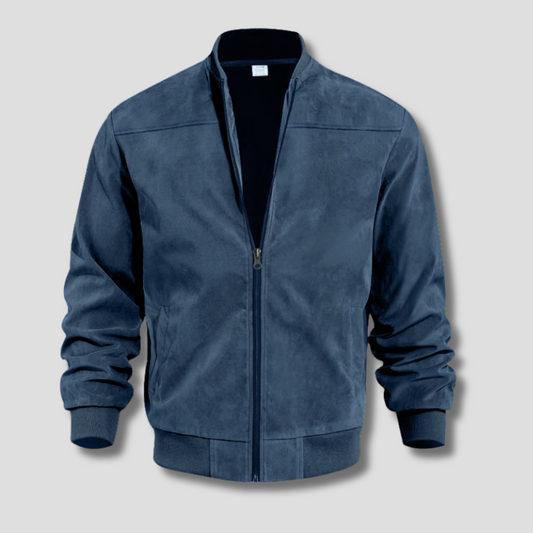 Optew Men’s Faux Suede Bomber Jacket
