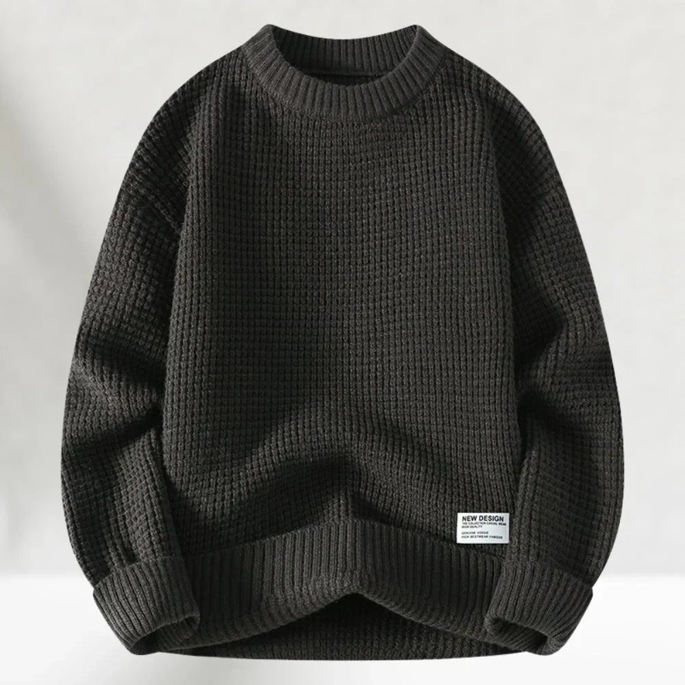 Optew Men’s Ribbed Crew Neck Jumper
