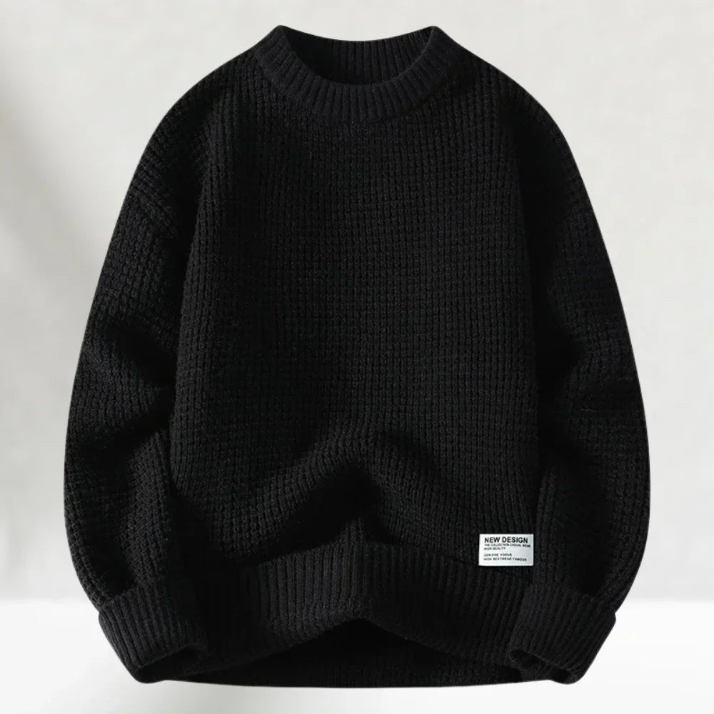 Optew Men’s Ribbed Crew Neck Jumper