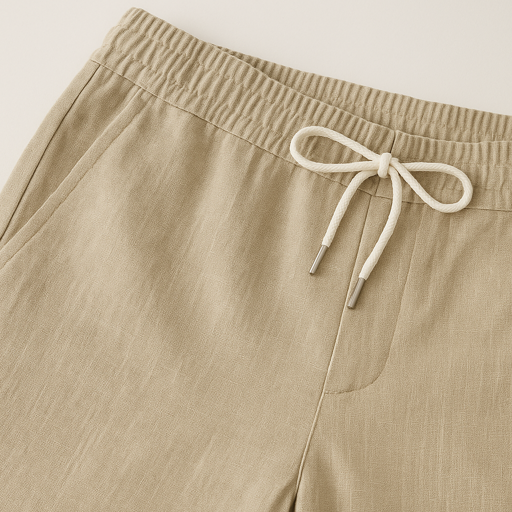 Optew Men’s Cotton Linen Tapered Trousers