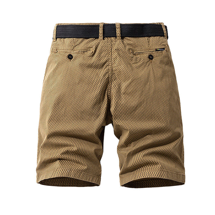 Optew Men’s Checkered Belt Shorts
