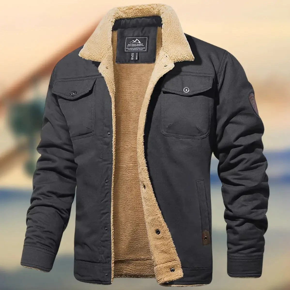 Optew Men’s Teddy-Lined Winter Jacket