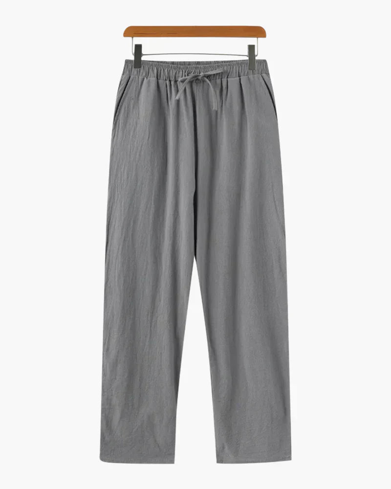 Optew Men’s Linen Lace-Up Trousers