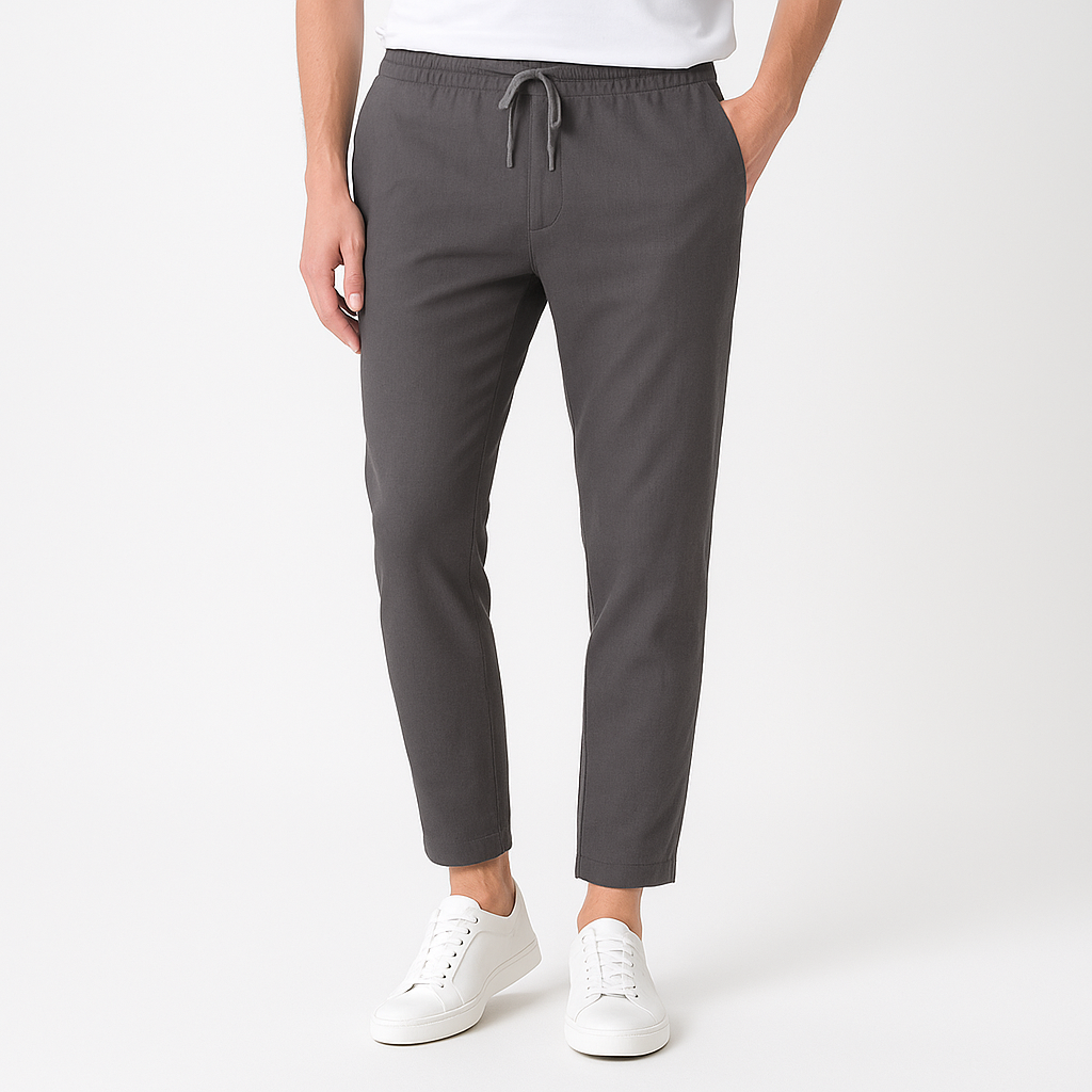 Optew Men’s Cotton Linen Tapered Trousers