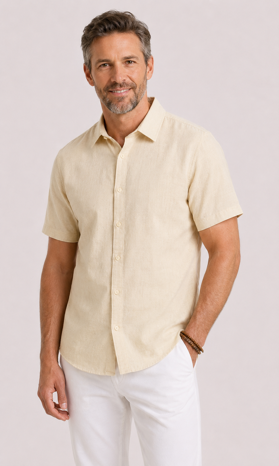Optew Men’s Linen-Cotton Summer Shirt