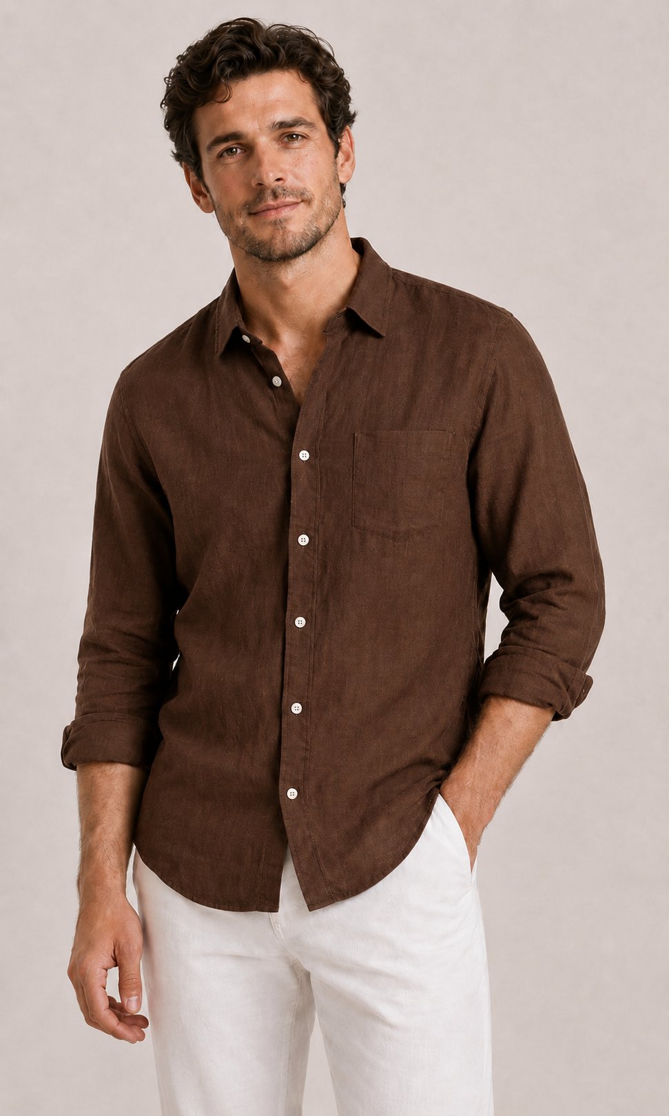 Optew Men’s Linen Summer Shirt