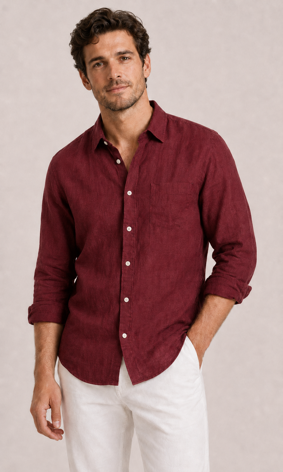 Optew Men’s Linen Summer Shirt