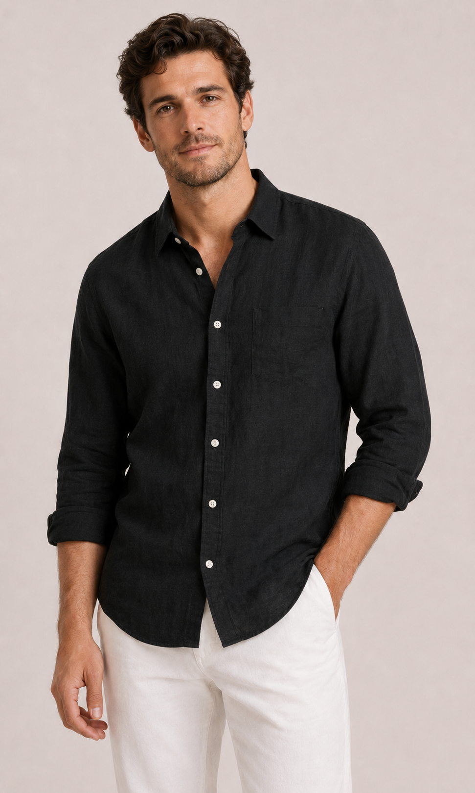 Optew Men’s Linen Summer Shirt