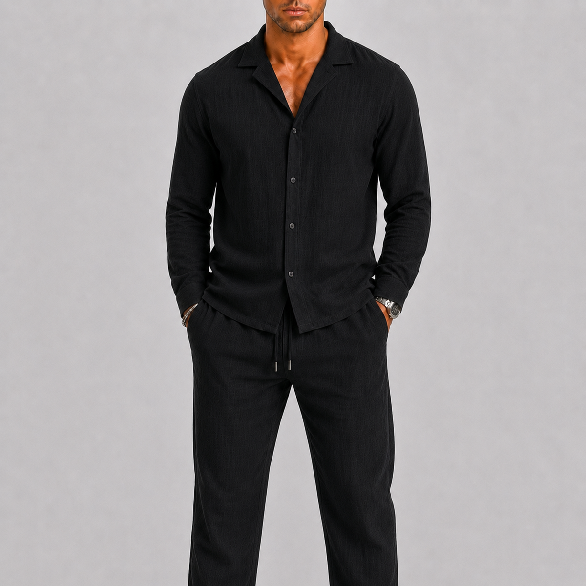 Optew Men’s Linen Two Piece Set
